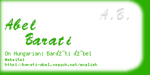 abel barati business card